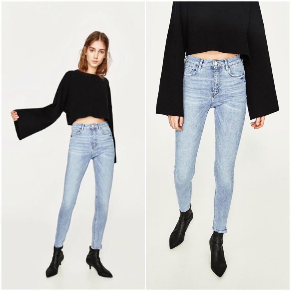NWT ZARA Hi-Waist Embrace Light Wash Skinny Jeans